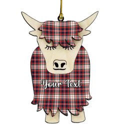 ScotsTee Shop Scottish McFarlane Dress Modern Couple Tartan Highland Cow Ornament Acrylic