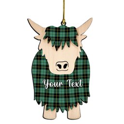 ScotsTee Shop Scottish Wallace Hunting Ancient Couple Tartan Highland Cow Ornament Acrylic