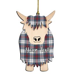 ScotsTee Shop Scottish MacBeth Dress Modern Couple Tartan Highland Cow Ornament Acrylic
