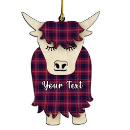 ScotsTee Shop Scottish Tullis Russell Couple Tartan Highland Cow Ornament Acrylic