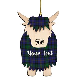 ScotsTee Shop Scottish Weir Modern Couple Tartan Highland Cow Ornament Acrylic