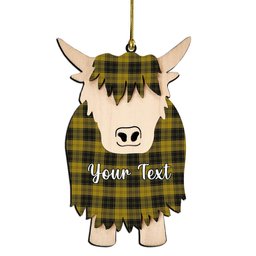 ScotsTee Shop Scottish MacLachlan 4 Couple Tartan Highland Cow Ornament Acrylic
