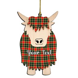ScotsTee Shop Scottish MacLachlan Hunting Modern Couple Tartan Highland Cow Ornament Acrylic