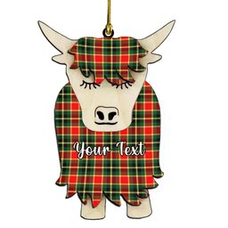 ScotsTee Shop Scottish MacLachlan Hunting Modern Couple Tartan Highland Cow Ornament Acrylic