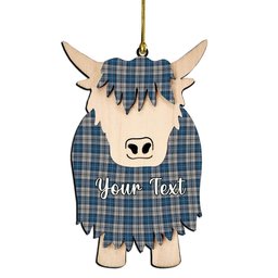 ScotsTee Shop Scottish Napier Modern Couple Tartan Highland Cow Ornament Acrylic