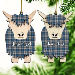ScotsTee Shop Scottish Napier Modern Couple Tartan Highland Cow Ornament Acrylic
