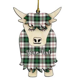 ScotsTee Shop Scottish Ross Arisaid Ancient Couple Tartan Highland Cow Ornament Acrylic