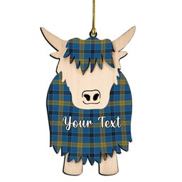 ScotsTee Shop Scottish Laing Couple Tartan Highland Cow Ornament Acrylic