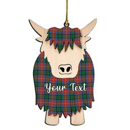 ScotsTee Shop Scottish Rattray of Lude Ancient Couple Tartan Highland Cow Ornament Acrylic