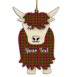 ScotsTee Shop Scottish Skene SC Couple Tartan Highland Cow Ornament Acrylic