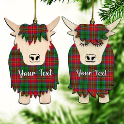 ScotsTee Shop Scottish McCullough Couple Tartan Highland Cow Ornament Acrylic