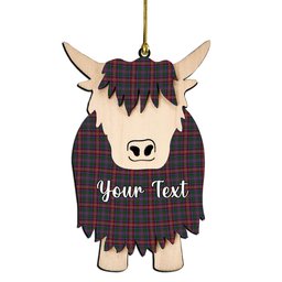 ScotsTee Shop Scottish Ritchie Couple Tartan Highland Cow Ornament Acrylic