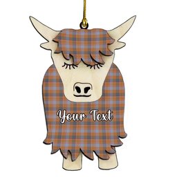ScotsTee Shop Scottish Jardine of Castlemilk Ancient Couple Tartan Highland Cow Ornament Acrylic