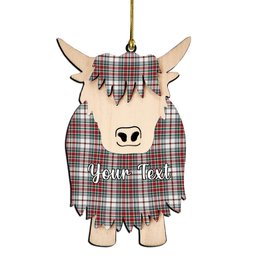 ScotsTee Shop Scottish McBean Dress Modern Couple Tartan Highland Cow Ornament Acrylic