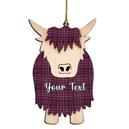 ScotsTee Shop Scottish Ruxton Hunting Couple Tartan Highland Cow Ornament Acrylic
