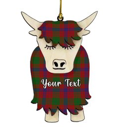 ScotsTee Shop Scottish Ross 6 Couple Tartan Highland Cow Ornament Acrylic