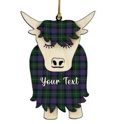 ScotsTee Shop Scottish Malcolm 2 Couple Tartan Highland Cow Ornament Acrylic
