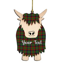 ScotsTee Shop Scottish MacNett Couple Tartan Highland Cow Ornament Acrylic