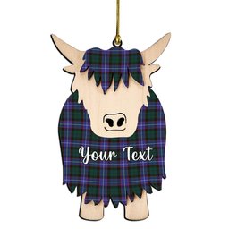 ScotsTee Shop Scottish Hunter Modern Couple Tartan Highland Cow Ornament Acrylic