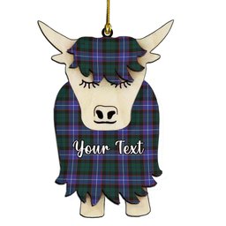 ScotsTee Shop Scottish Hunter Modern Couple Tartan Highland Cow Ornament Acrylic