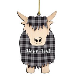 ScotsTee Shop Scottish MacPherson 4 Couple Tartan Highland Cow Ornament Acrylic