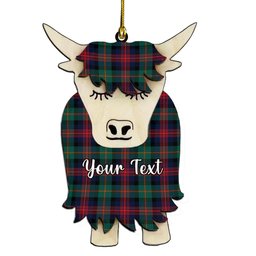 ScotsTee Shop Scottish MacLennan Modern Couple Tartan Highland Cow Ornament Acrylic