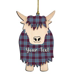 ScotsTee Shop Scottish Royal Canadian Air Force Modern Couple Tartan Highland Cow Ornament Acrylic