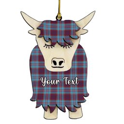 ScotsTee Shop Scottish Royal Canadian Air Force Modern Couple Tartan Highland Cow Ornament Acrylic
