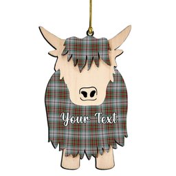 ScotsTee Shop Scottish McBain Dress Couple Tartan Highland Cow Ornament Acrylic