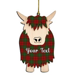 ScotsTee Shop Scottish McAulay Couple Tartan Highland Cow Ornament Acrylic
