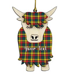 ScotsTee Shop Scottish Masterton Couple Tartan Highland Cow Ornament Acrylic