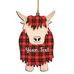 ScotsTee Shop Scottish Nesbitt Modern Couple Tartan Highland Cow Ornament Acrylic