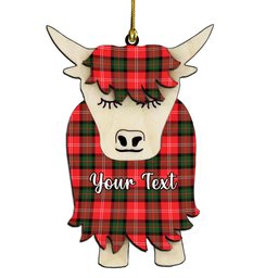 ScotsTee Shop Scottish Nesbitt Modern Couple Tartan Highland Cow Ornament Acrylic