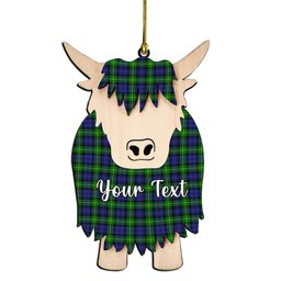 ScotsTee Shop Scottish Meldrum Couple Tartan Highland Cow Ornament Acrylic