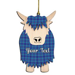 ScotsTee Shop Scottish Mercer Modern Couple Tartan Highland Cow Ornament Acrylic