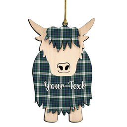 ScotsTee Shop Scottish MacInnes Dress Modern Couple Tartan Highland Cow Ornament Acrylic
