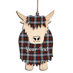 ScotsTee Shop Scottish MacDuff Dress 5 Couple Tartan Highland Cow Ornament Acrylic