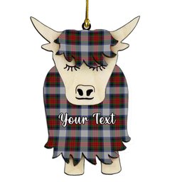 ScotsTee Shop Scottish MacDuff Dress 5 Couple Tartan Highland Cow Ornament Acrylic