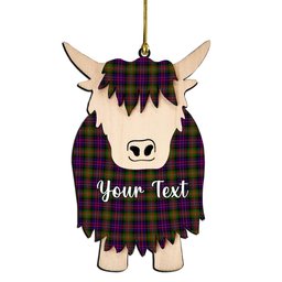 ScotsTee Shop Scottish MacDonnell of Glengarry Modern Couple Tartan Highland Cow Ornament Acrylic