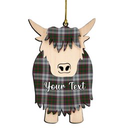 ScotsTee Shop Scottish Stewart of Appin Dress Couple Tartan Highland Cow Ornament Acrylic