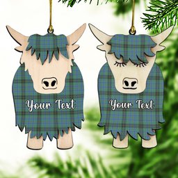 ScotsTee Shop Scottish MacInnes Ancient Couple Tartan Highland Cow Ornament Acrylic