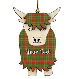 ScotsTee Shop Scottish McDonald of Kingsburgh Ancient Couple Tartan Highland Cow Ornament Acrylic