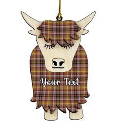 ScotsTee Shop Scottish MacKay of Strathnaver Ancient Couple Tartan Highland Cow Ornament Acrylic