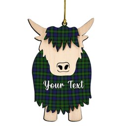 ScotsTee Shop Scottish MacBride Couple Tartan Highland Cow Ornament Acrylic