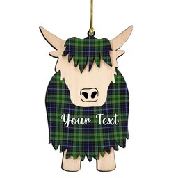 ScotsTee Shop Scottish McKellar Couple Tartan Highland Cow Ornament Acrylic