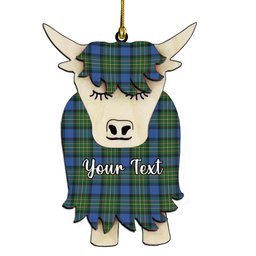 ScotsTee Shop Scottish MacLaren Ancient Couple Tartan Highland Cow Ornament Acrylic