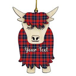 ScotsTee Shop Scottish Wishart Dress Modern Couple Tartan Highland Cow Ornament Acrylic