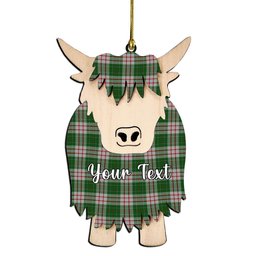 ScotsTee Shop Scottish MacDiarmid Dress Couple Tartan Highland Cow Ornament Acrylic