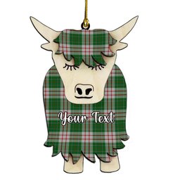 ScotsTee Shop Scottish MacDiarmid Dress Couple Tartan Highland Cow Ornament Acrylic