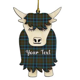 ScotsTee Shop Scottish Thomson Hunting Couple Tartan Highland Cow Ornament Acrylic
